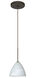Mia 1 Light Bronze Pendant Ceiling Light in Incandescent, Carrera Glass