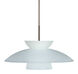 Trilo LED Bronze Pendant Ceiling Light in Frost Glass