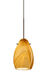 Pera 1 Light Bronze Pendant Ceiling Light in Honey Glass, Incandescent