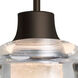 Boca 5 LED Bronze Cord Pendant Ceiling Light in Clear Bubble Glass