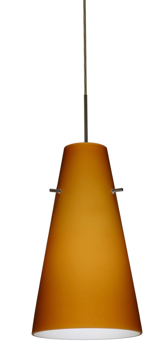 Besa Lighting Cierro LED Bronze Pendant Ceiling Light in Amber Matte Glass 1JT-412480-LED-BR - Open Box