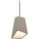 Skip LED Bronze Cord Pendant Ceiling Light in Tan Concrete