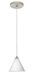 Kani 1 Light Satin Nickel Pendant Ceiling Light in Opal Matte Glass, Halogen