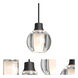 Boca 3 1 Light Black Cord Pendant Ceiling Light