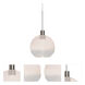 Newton 1 Light Satin Nickel Pendant Ceiling Light in Milky White/Clear Glass
