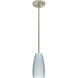 Tao 10 LED Satin Nickel Stem Pendant Ceiling Light in Chalk Glass