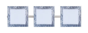 Alex LED 23 inch Satin Nickel Vanity Wall Light in Opal/Silver Foil Glass
