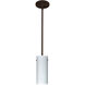 Stilo 10 LED Bronze Stem Pendant Ceiling Light in Carrera Glass