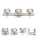 Lasso 3 Light 23 inch Satin Nickel Vanity Lighting Wall Light in Halogen, Glitter Glass