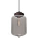 Olin 1 Light Bronze Cord Pendant Ceiling Light in Smoke Glass