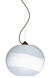 Luna 1 Light Bronze Pendant Ceiling Light in Incandescent, Opal Frost Glass