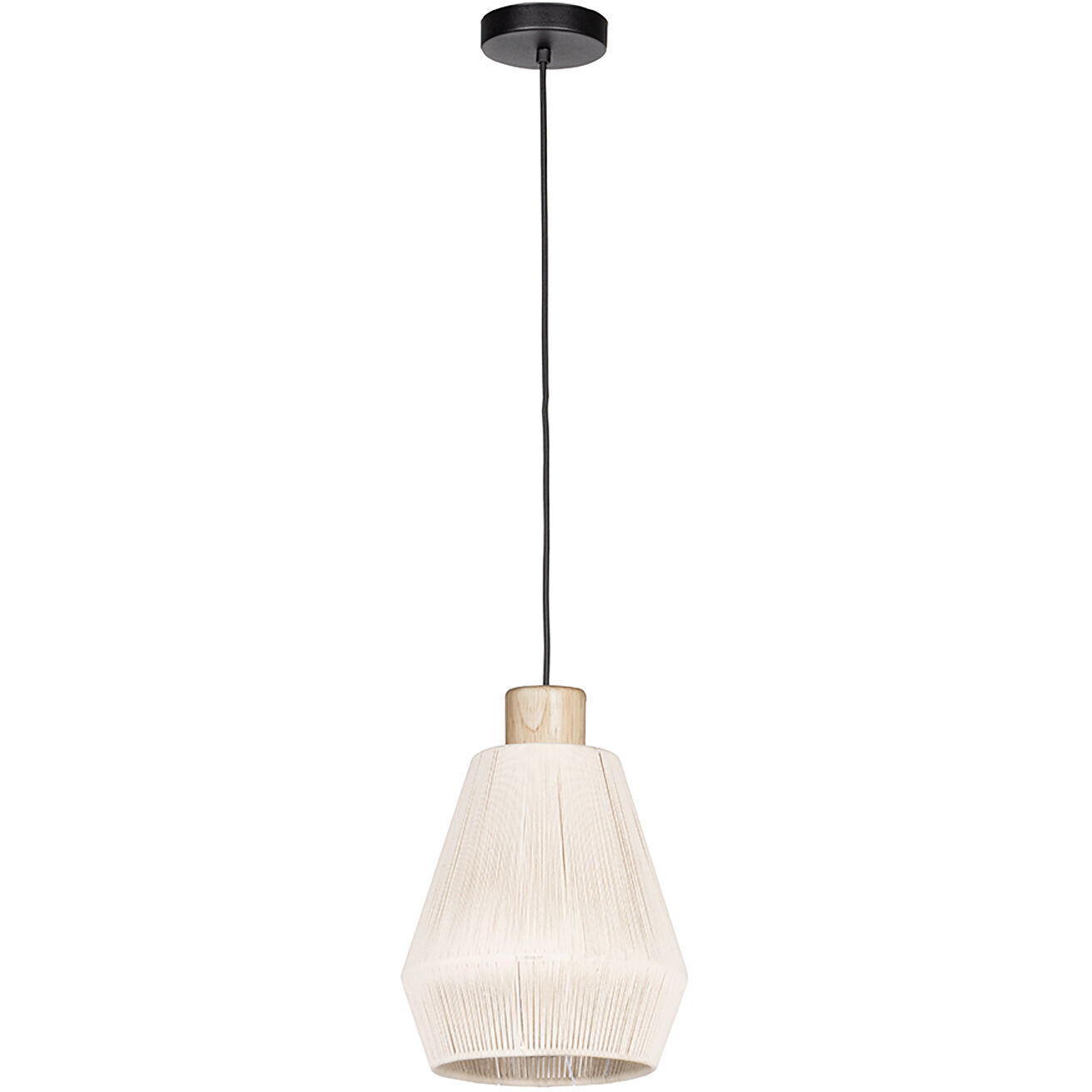 Lanier 1 Light 8 inch Black and Natural Mini Pendant Ceiling Light