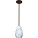 Pera 9 1 Light Bronze Stem Pendant Ceiling Light in Incandescent, Marble Grigio Glass