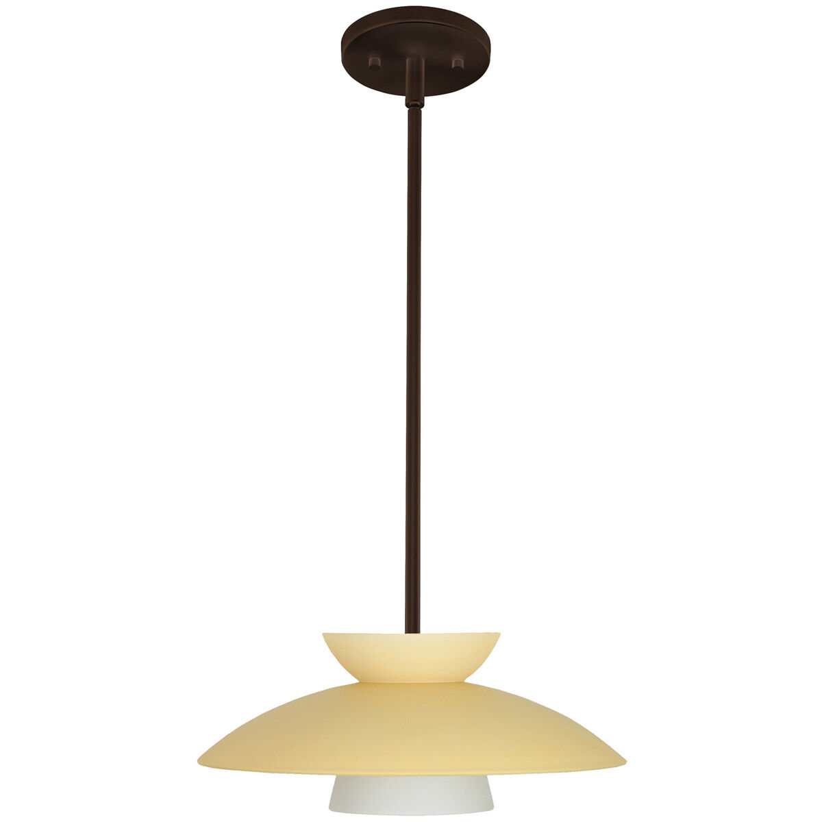 Trilo 15 LED Bronze Stem Pendant Ceiling Light in Champagne Glass