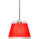 Pica 9 1 Light Satin Nickel Stem Pendant Ceiling Light in Incandescent, Red Sand Glass