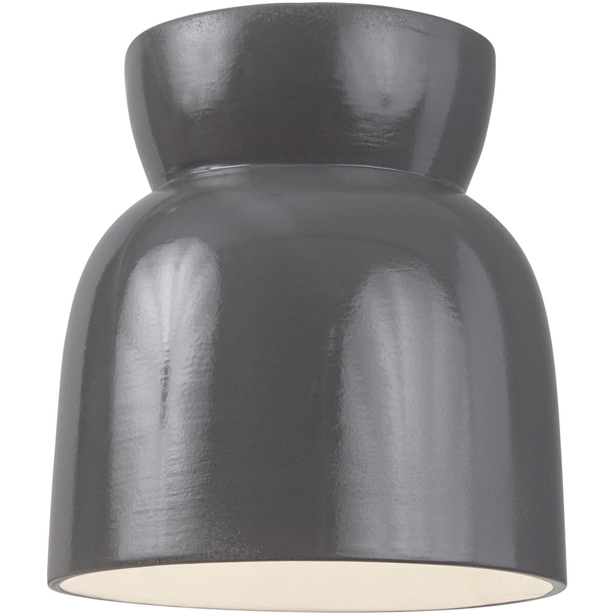 Radiance Collection 1 Light 7.5 inch Gloss Grey Outdoor Flush Mount