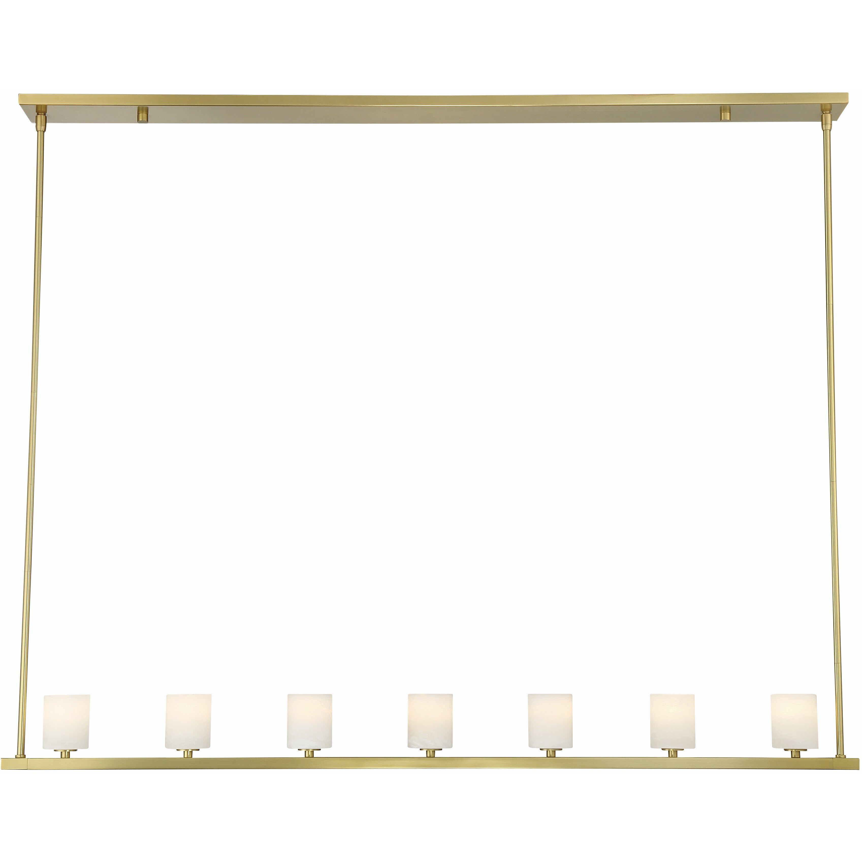 Aragon 7 Light 56 inch Soft Brass Linear Chandelier Ceiling Light