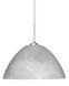 Tessa 1 Light Satin Nickel Pendant Ceiling Light in Incandescent, Marble Glass