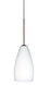 Karli 1 Light Bronze Pendant Ceiling Light in Opal Matte Glass, Halogen