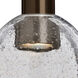 Kiba LED Bronze Pendant Ceiling Light in Clear Bubble Glass