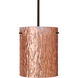 Tamburo 8 1 Light Bronze Stem Pendant Ceiling Light in Incandescent, Stone Copper Foil Glass