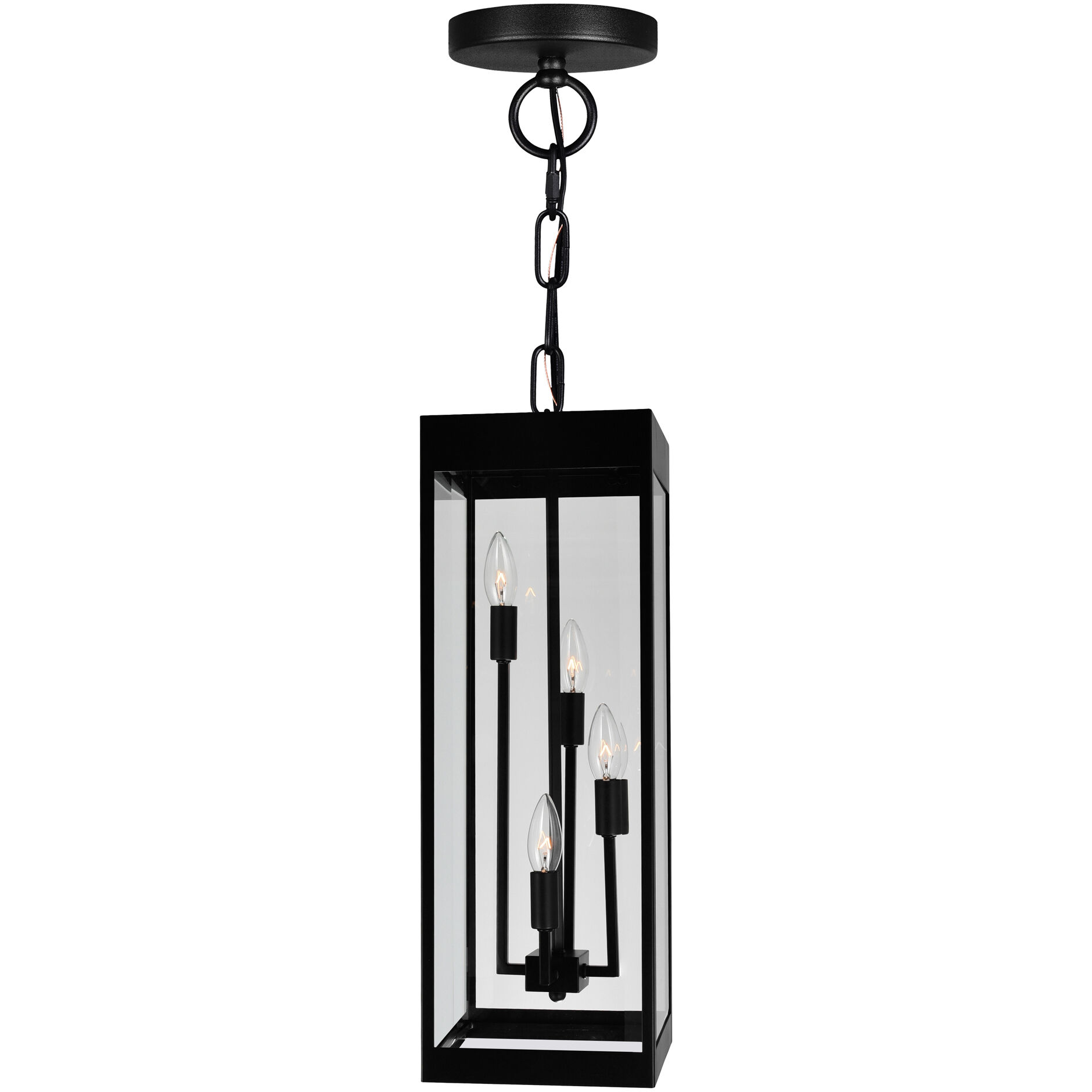 Windsor 4 Light 8 inch Black Outdoor Hanging Light