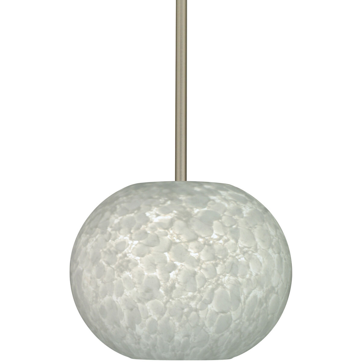 Luna LED Satin Nickel Stem Pendant Ceiling Light in Carrera Glass
