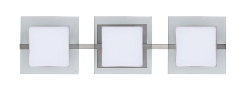 Alex 3 Light 23 inch Satin Nickel Vanity Lighting Wall Light in Halogen, Opal/Clear Glass