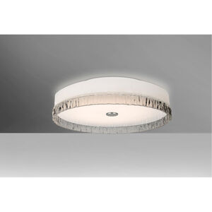 Paco 12 2 Light 12 inch Flush Mount Ceiling Light in Halogen, Opal with Smoke Stone Glass