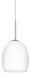 Lucia LED Satin Nickel Pendant Ceiling Light in Opal Matte Glass