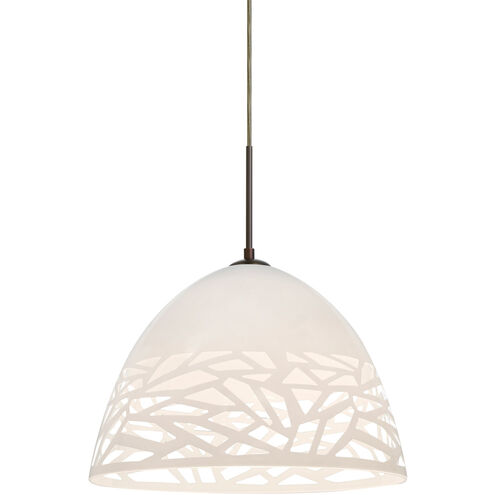 Kiev LED Bronze Cord Pendant Ceiling Light in White Kiev