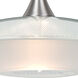 Spazio LED Satin Nickel Cord Pendant Ceiling Light in Clear with Frost Glass