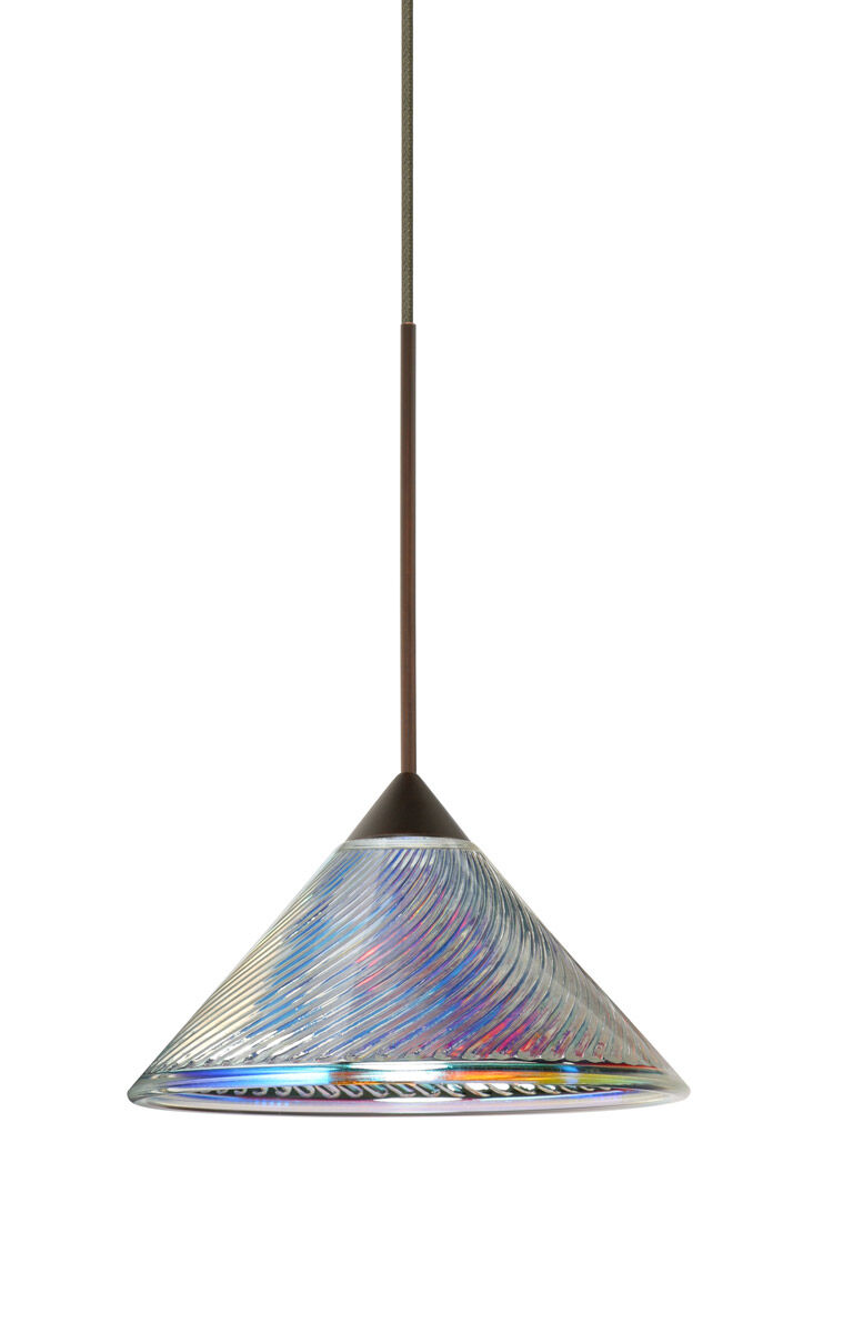 Kona 1 Light Bronze Pendant Ceiling Light in Incandescent
