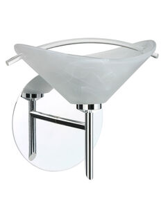 Hoppi 1 Light 8 inch Chrome Mini Sconce Wall Light in Halogen, Marble/Clear Glass