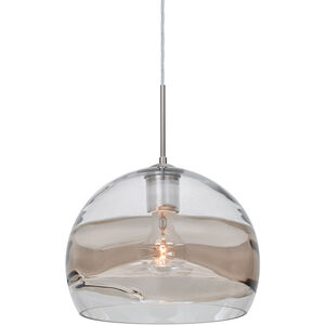 Spirit 10 1 Light Satin Nickel Cord Pendant Ceiling Light in Clear with Smoke Glass