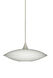 Spazio 1 Light Satin Nickel Pendant Ceiling Light in Opal Glossy Glass, Halogen