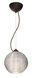 Kristall LED Bronze Pendant Ceiling Light in Glitter Glass