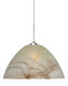 Besa Lighting Tessa 1 Light Satin Nickel Pendant Ceiling Light in Mocha Glass, Incandescent 1JT-420183-SN - Open Box