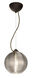 Kristall 8 LED Bronze Pendant Ceiling Light in Smoke Glass
