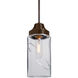 Blink 1 Light Bronze Pendant Ceiling Light in Clear Glass