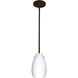 Pera 9 LED Bronze Stem Pendant Ceiling Light in Opal Matte Glass