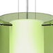 Pahu 1 Light Satin Nickel Pendant Ceiling Light in Transparent Olive/Opal Glass, Incandescent