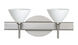Domi LED 15 inch Satin Nickel Vanity Lighting Wall Light in White Glass