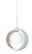 Pogo 1 Light Satin Nickel Pendant Ceiling Light in Halogen, White/Inner Silver Foil Glass