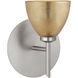 Divi 1 Light 5 inch Satin Nickel Mini Sconce Wall Light in Halogen, Gold Foil Glass