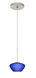 Peri LED Satin Nickel Pendant Ceiling Light in Blue Matte Glass
