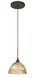 Brella 1 Light Bronze Pendant Ceiling Light in Incandescent, Mocha Glass