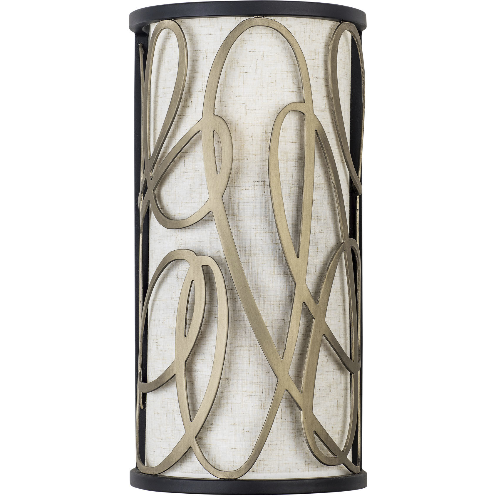 Scribble 2 Light 8 inch Matte Black with Artifact Wall Sconce Wall Light, Smithsonian Collaboration