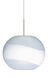 Luna LED Satin Nickel Pendant Ceiling Light in Opal Frost Glass