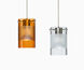 Scope 1 Light Bronze Pendant Ceiling Light in Amethyst/Frost Scope Glass, Halogen